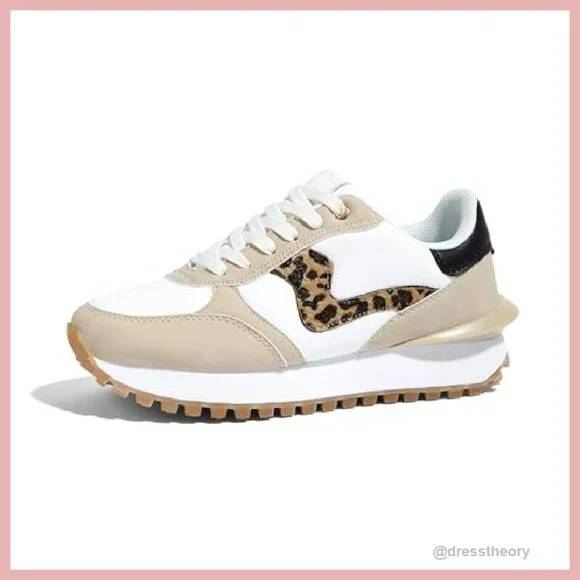 Women's Platform Sneakers with Memory Foam, Slip-Resistant, Size 8.5